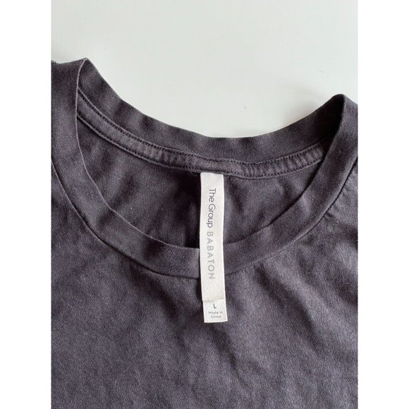Aritzia GROUP BY BABATON Foundation Black Cotton Crew Neck T-Shirt, Size L - Picture 8 of 15